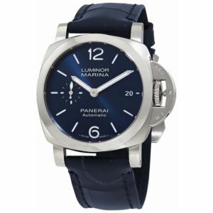 Panerai Luminor Marina PAM1117 VSF Titanium Blue Dial P9010 (Free Leather Strap) Watch