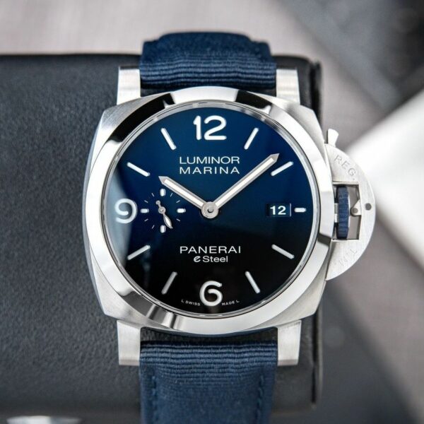Panerai Luminor Marina PAM1157 W TTF SS Blue Dial Blue Nylon Strap P9010 Watch - Image 2