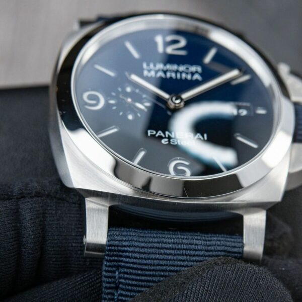 Panerai Luminor Marina PAM1157 W TTF SS Blue Dial Blue Nylon Strap P9010 Watch - Image 5
