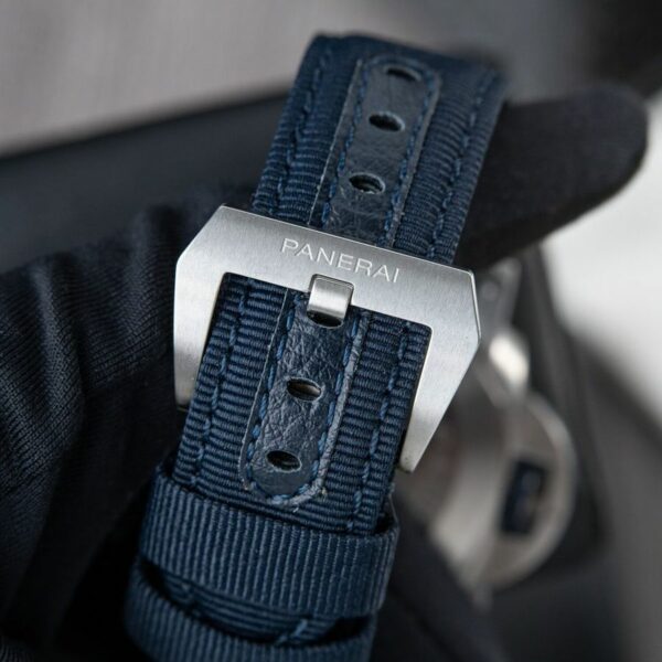 Panerai Luminor Marina PAM1157 W TTF SS Blue Dial Blue Nylon Strap P9010 Watch - Image 8