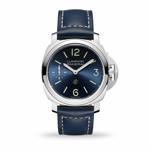 Panerai Luminor PAM1085 HWF SS Blue Dial Blue Leather Strap 6497 Watch - Image 2