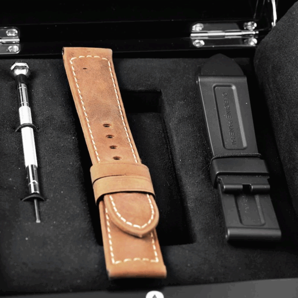 Panerai Luminor PAM724 Oracle Team USA HWF SS Black Dial Black Leather Strap 6497 Watch - Image 6