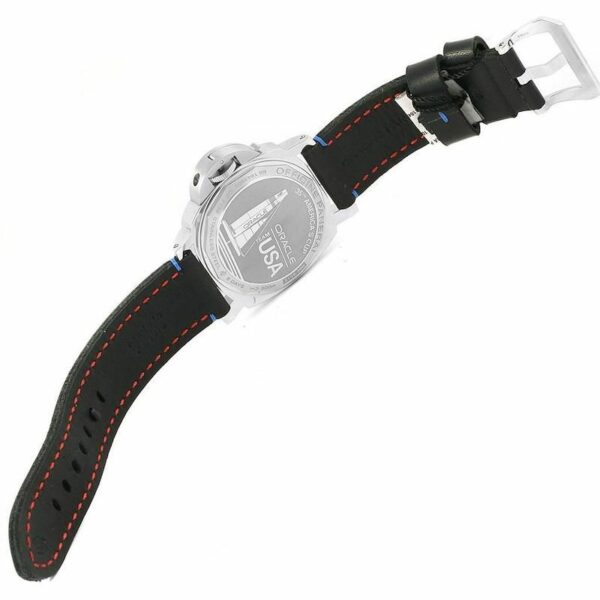Panerai Luminor PAM724 Oracle Team USA HWF SS Black Dial Black Leather Strap 6497 Watch - Image 3