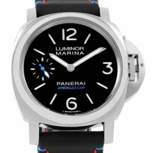 Panerai Luminor PAM724 Oracle Team USA HWF SS Black Dial Black Leather Strap 6497 Watch
