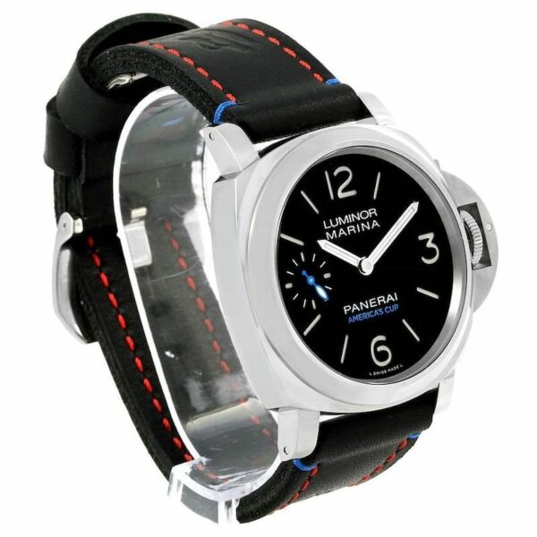 Panerai Luminor PAM724 Oracle Team USA HWF SS Black Dial Black Leather Strap 6497 Watch - Image 2