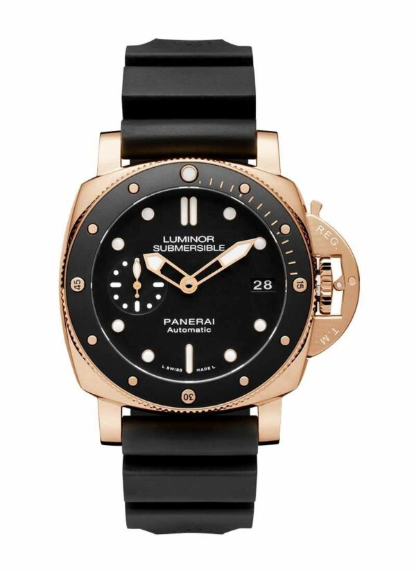 Panerai Luminor Submersible 1950 3 Days PAM684 ZF Rose Gold & Ceramic Black Dial P9010 Watch - Image 2