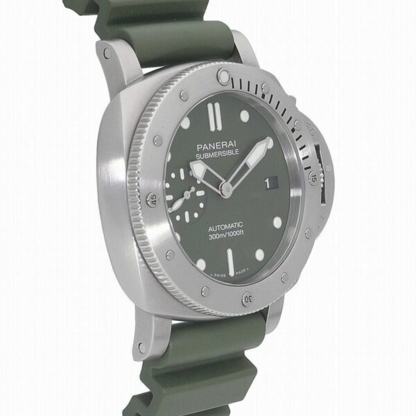 Panerai Luminor Submersible 42mm PAM1055 Verde Militare VSF SS Green Dial P900 Watch - Image 3