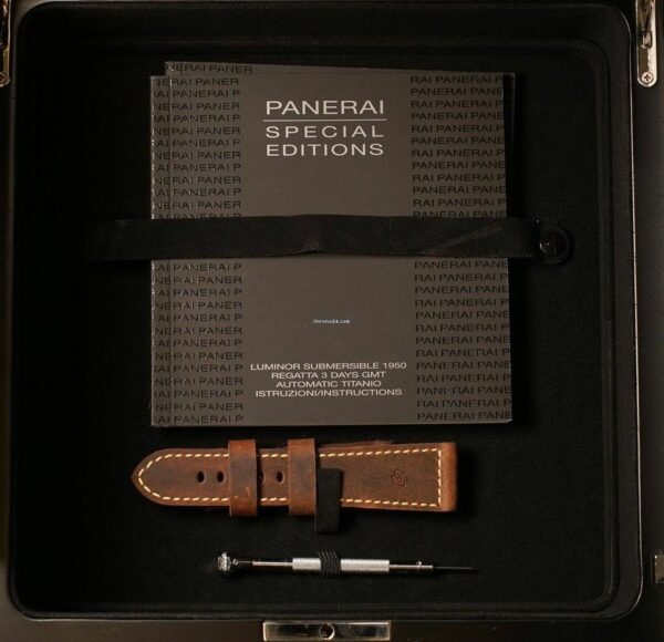 Panerai Luminor Submersible GMT Regatta PAM371 ZF Titanium Black Dial P9001 Watch - Image 6