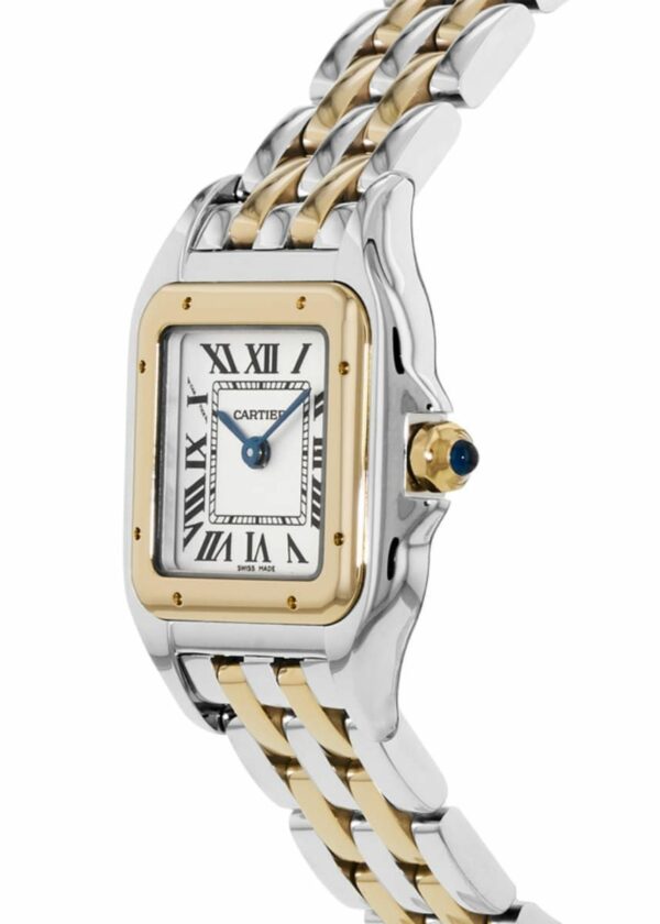 Panthre De Cartier Watch Small Model Quartz Movement Yellow Gold Steel W2PN0006 - Image 4