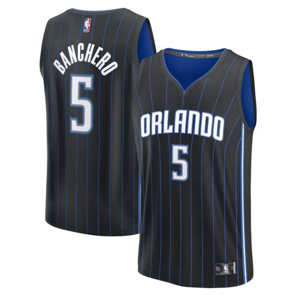 Paolo Banchero Orlando Magic Fanatics Fast Break Replica Player Jersey - Icon Edition - Black - Image 2
