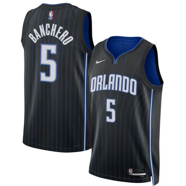 Paolo Banchero Orlando Magic Nike Unisex 2022 NBA Draft First Round Pick Swingman Jersey - Icon Edition - Black - Image 2
