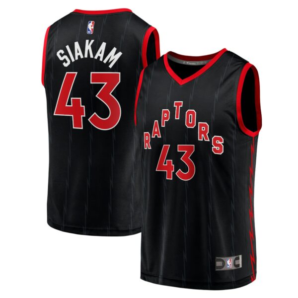 Pascal Siakam Toronto Raptors Fanatics Fast Break Replica Jersey Black - Statement Edition - Image 2