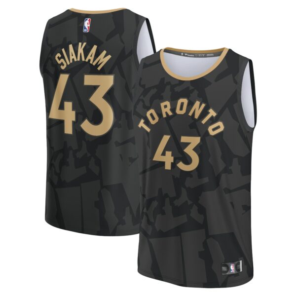 Pascal Siakam Toronto Raptors Fanatics Youth Fastbreak Jersey - City Edition - Black - Image 2