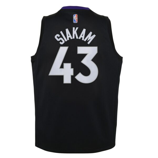 Pascal Siakam Toronto Raptors Nike Youth 2020/21 Swingman Player Jersey Black/Purple - Earned Edition - Image 4