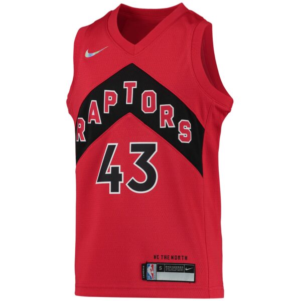 Pascal Siakam Toronto Raptors Nike Youth 2021/22 Diamond Swingman Jersey - Icon Edition - Red - Image 3
