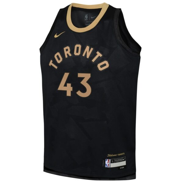 Pascal Siakam Toronto Raptors Nike Youth 2022/23 Swingman Jersey - City Edition - Black - Image 3