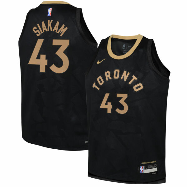 Pascal Siakam Toronto Raptors Nike Youth 2022/23 Swingman Jersey - City Edition - Black - Image 2