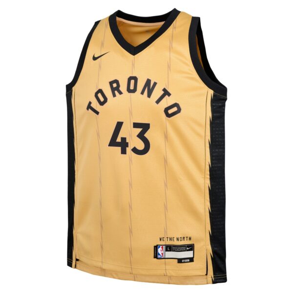 Pascal Siakam Toronto Raptors Nike Youth  Swingman Replica Jersey - City Edition - Gold - Image 3