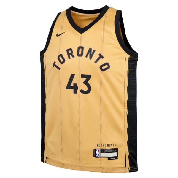 Pascal Siakam Toronto Raptors Nike Youth  Swingman Replica Jersey - City Edition - Gold - Image 3