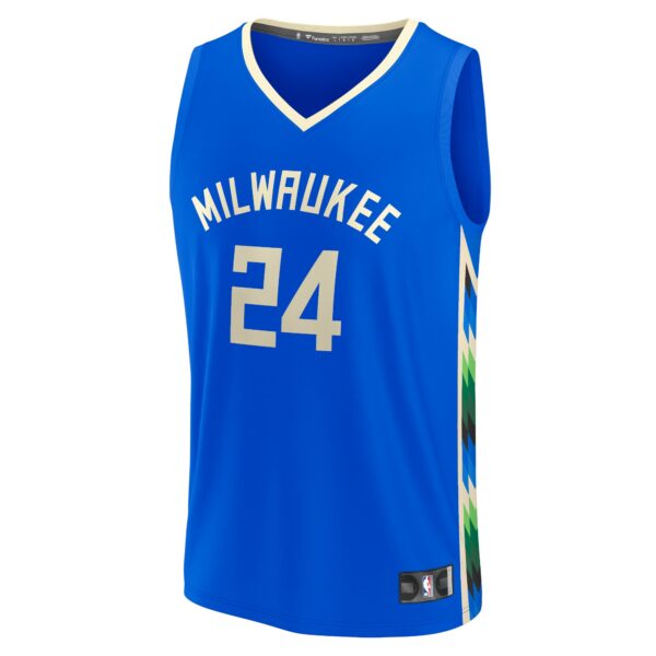 Pat Connaughton Milwaukee Bucks Fanatics Fastbreak Jersey - City Edition - Royal - Image 3