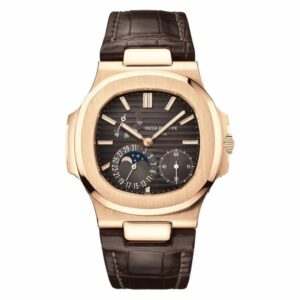 Patek Philippe Nautilus 5712 Moonphase Rose Gold Black Dial Watch