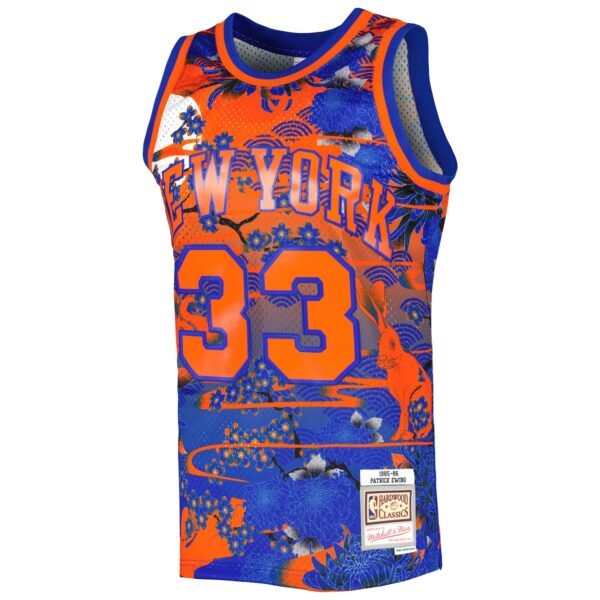 Patrick Ewing New York Knicks Mitchell & Ness 1985/86 Hardwood Classics Lunar New Year Swingman Jersey - Blue - Image 3