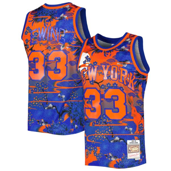 Patrick Ewing New York Knicks Mitchell & Ness 1985/86 Hardwood Classics Lunar New Year Swingman Jersey - Blue - Image 2