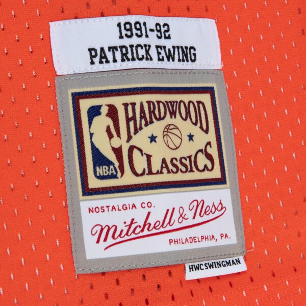 Patrick Ewing New York Knicks Mitchell & Ness 1991/92 Hardwood Classics Fadeaway Swingman Player Jersey - Orange/Royal - Image 6