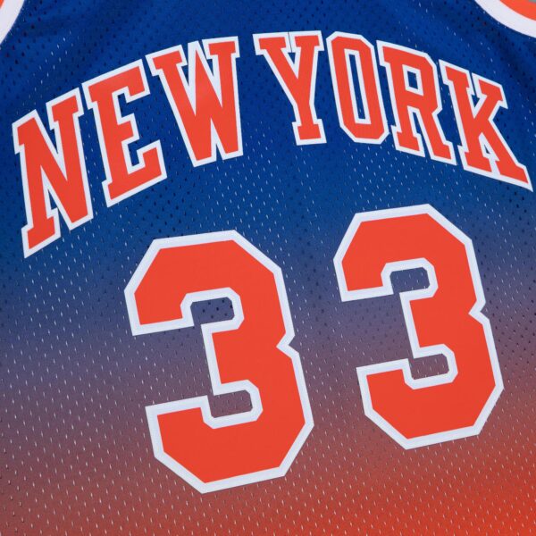 Patrick Ewing New York Knicks Mitchell & Ness 1991/92 Hardwood Classics Fadeaway Swingman Player Jersey - Orange/Royal - Image 5