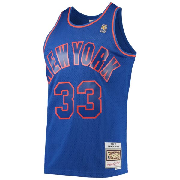 Patrick Ewing New York Knicks Mitchell & Ness 1996/97 Hardwood Classics Swingman Jersey - Blue - Image 3