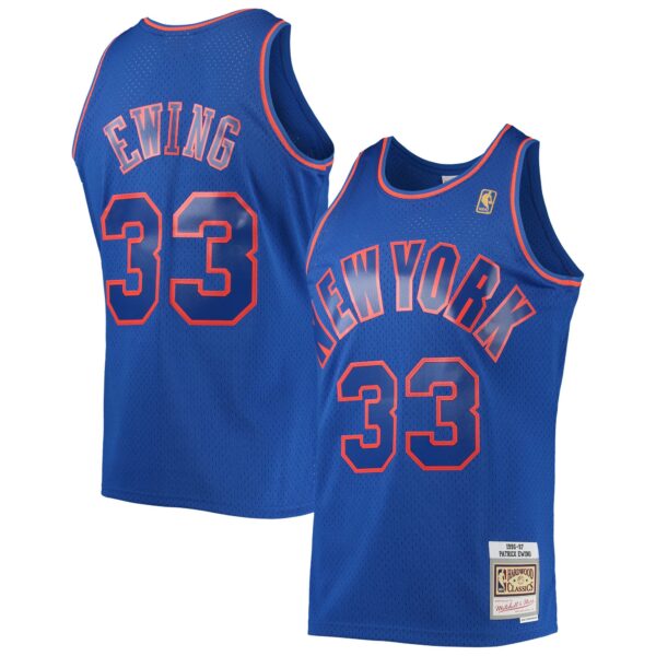 Patrick Ewing New York Knicks Mitchell & Ness 1996/97 Hardwood Classics Swingman Jersey - Blue - Image 2
