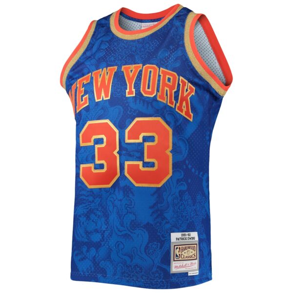 Patrick Ewing New York Knicks Mitchell & Ness Hardwood Classics 1991/92 Lunar New Year Swingman Jersey - Blue - Image 3