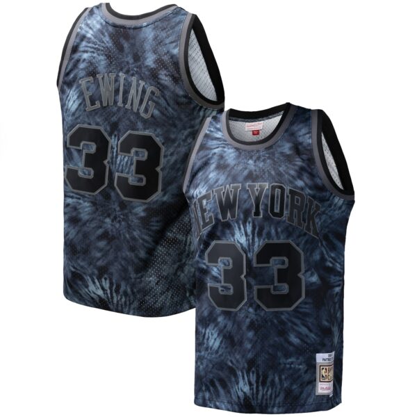 Patrick Ewing New York Knicks Mitchell & Ness Hardwood Classics 1991/92 Tie-Dye Swingman Jersey - Black - Image 2