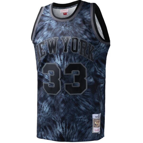 Patrick Ewing New York Knicks Mitchell & Ness Hardwood Classics 1991/92 Tie-Dye Swingman Jersey - Black - Image 3