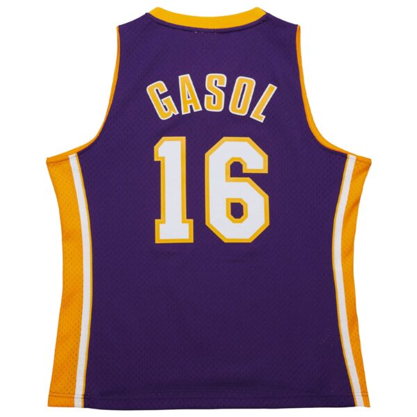 Pau Gasol Los Angeles Lakers Mitchell & Ness 2009/10 Hardwood Classics Swingman Jersey - Purple - Image 4