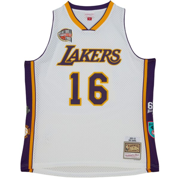 Pau Gasol Los Angeles Lakers Mitchell & Ness Unisex Hall of Fame Class of 2023 Throwback Swingman Jersey - White - Image 3