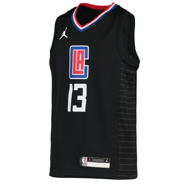 Paul George LA Clippers Jordan Brand Youth 2020/21 Swingman Player Jersey - Black - Statement Edition - Image 3