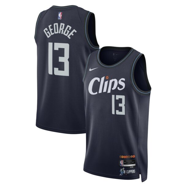Paul George LA Clippers Nike Unisex 2023/24 Swingman Jersey - Navy - City Edition - Image 2