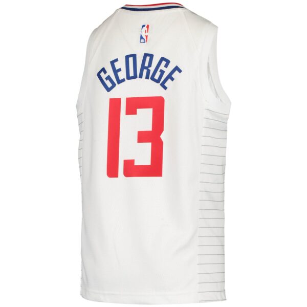 Paul George LA Clippers Nike Youth 2020/21 Swingman Jersey - Association Edition - White - Image 4