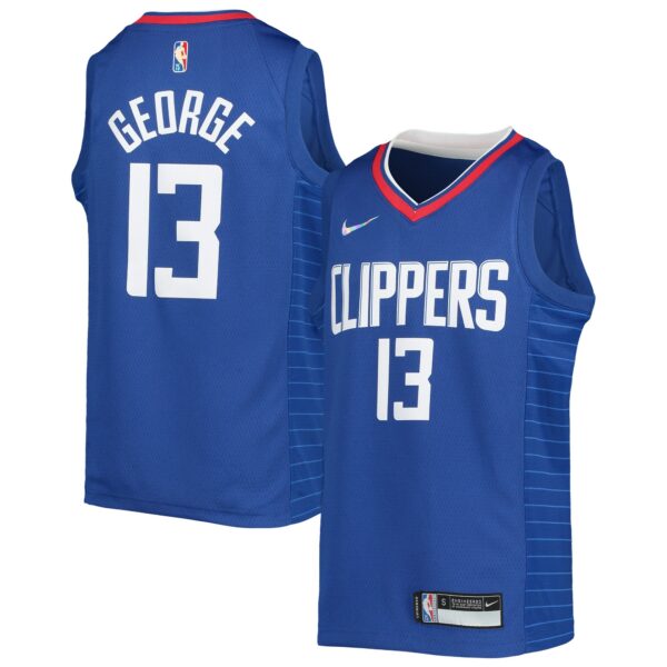 Paul George LA Clippers Nike Youth 2021/22 Diamond Swingman Jersey - Icon Edition - Royal - Image 2