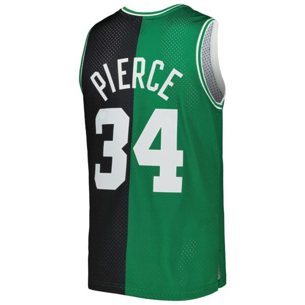 Paul Pierce Boston Celtics Mitchell & Ness Hardwood Classics 2007/08 Split Swingman Jersey - Black/Kelly Green - Image 4