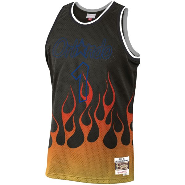 Penny Hardaway Orlando Magic Mitchell & Ness 1994/95 Hardwood Classics Flames Swingman Jersey - Black - Image 3