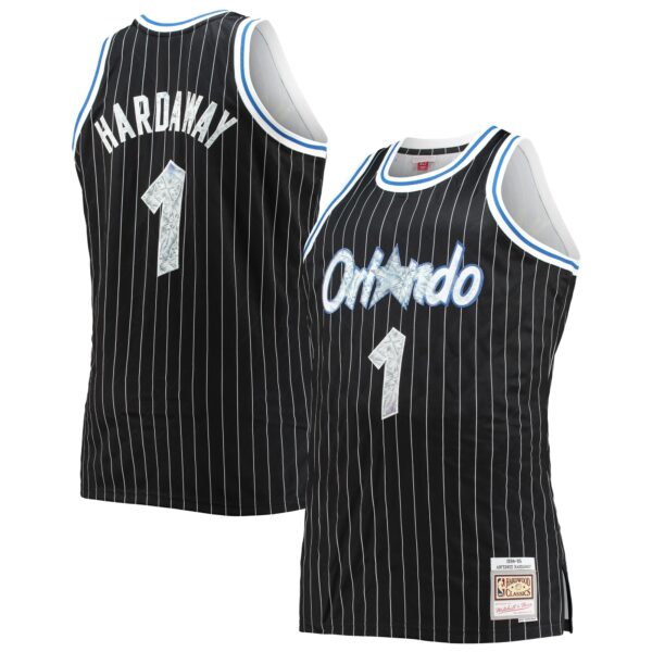 Penny Hardaway Orlando Magic Mitchell & Ness Big & Tall 1994/95 NBA 75th Anniversary Diamond Swingman Jersey - Black - Image 2