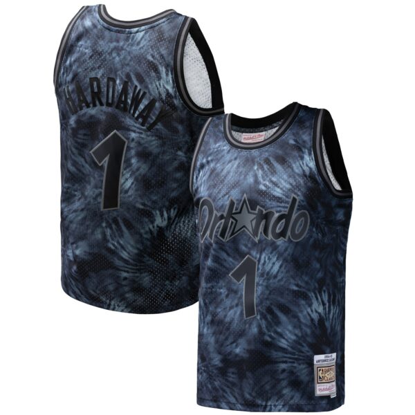 Penny Hardaway Orlando Magic Mitchell & Ness Hardwood Classics 1984/85 Tie-Dye Swingman Jersey - Black - Image 2