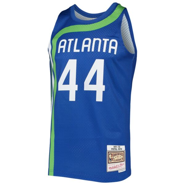 Pete Maravich Atlanta Hawks Mitchell & Ness 1971/72 Hardwood Classics Swingman Jersey - Blue - Image 3