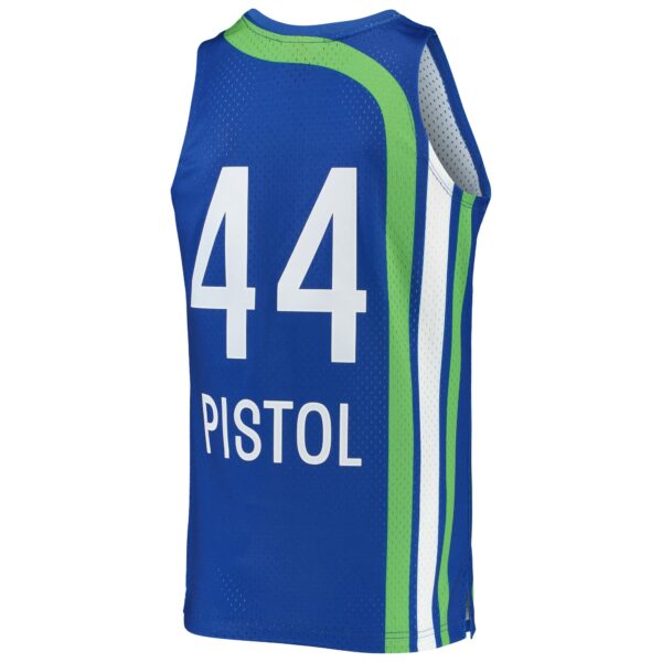 Pete Maravich Atlanta Hawks Mitchell & Ness 1971/72 Hardwood Classics Swingman Jersey - Blue - Image 4