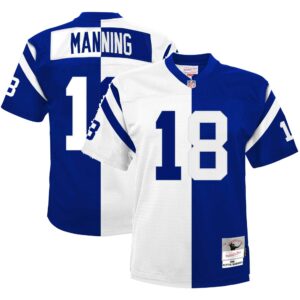 Peyton Manning Indianapolis Colts Mitchell & Ness Youth Split Legacy Jersey - White-Royal