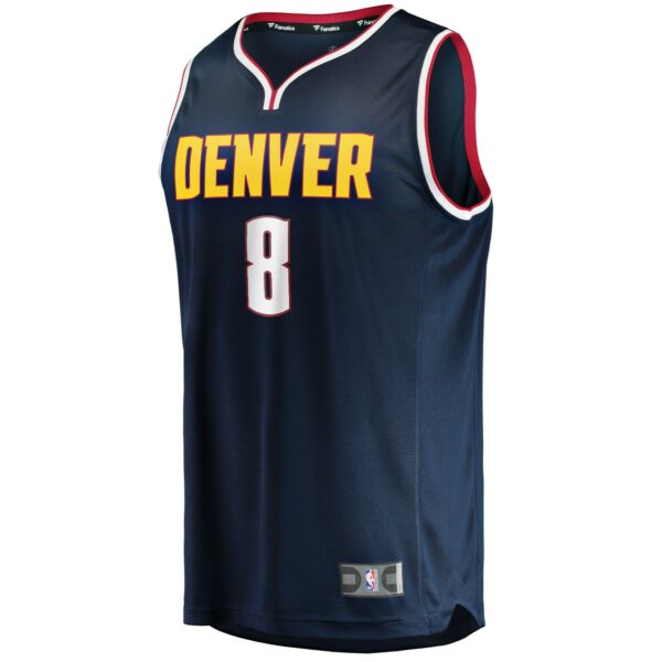 Peyton Watson Denver Nuggets Fanatics 2022 NBA Draft First Round Pick Fast Break Replica Player Jersey - Icon Edition - Navy - Image 3