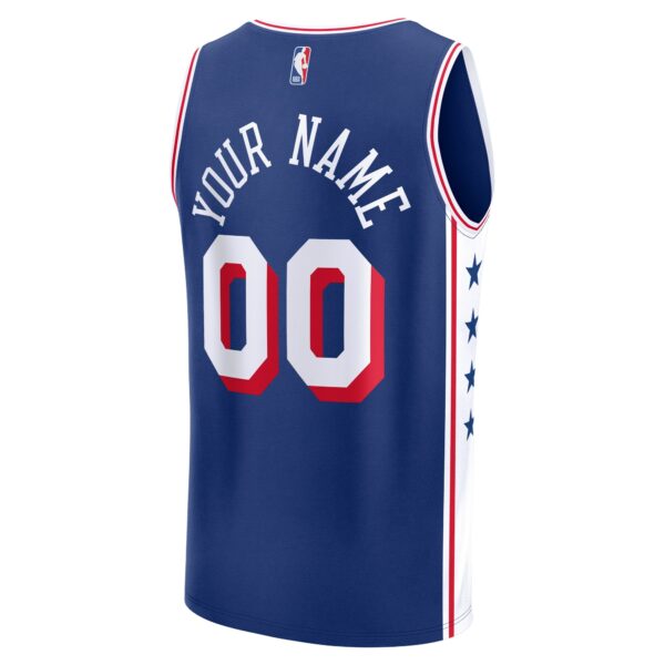 Philadelphia 76ers Fanatics Custom Fast Break Jersey - Blue - Icon Edition - Image 4