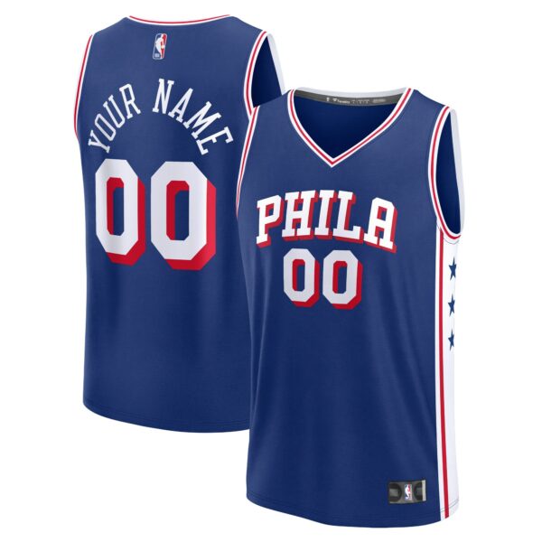 Philadelphia 76ers Fanatics Custom Fast Break Jersey - Blue - Icon Edition - Image 2